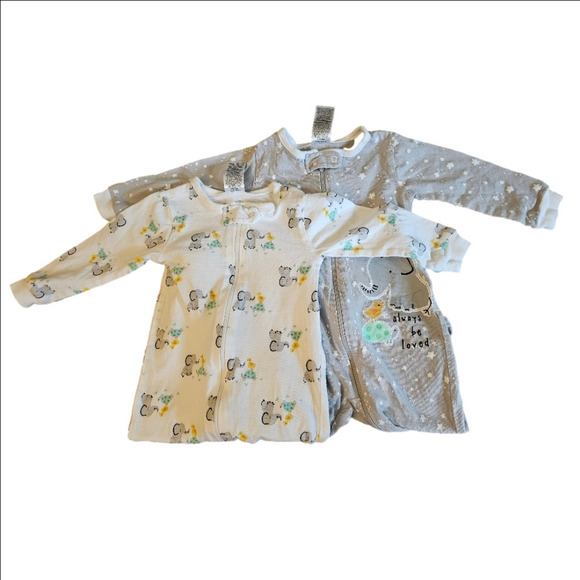 6/$20 Gerber Elephant Print Onesies Size 3-6 Months Lot Of 2 - Picture 14 of 15